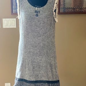 Elisa Cavaletti Grey Wool Blend Sleeveless Dress. Size XL
